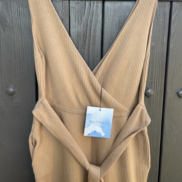 NWT Majorelle Deep V Ribbed Jumpsuit in Camel - Picture 11 of 11
